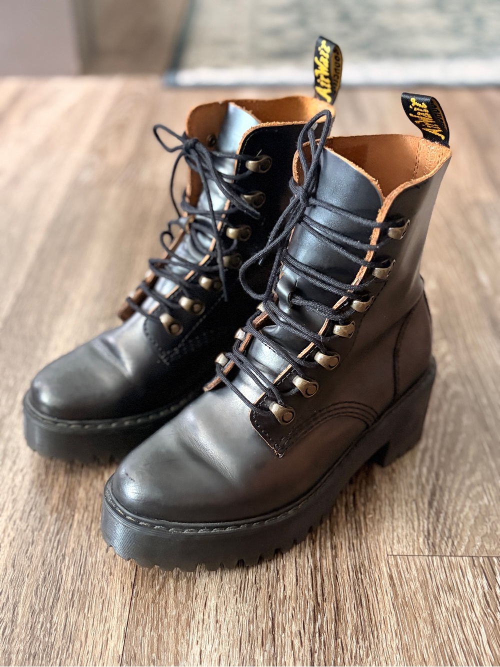 Dr. Martens Black Lace-Up Platform Riding Boots